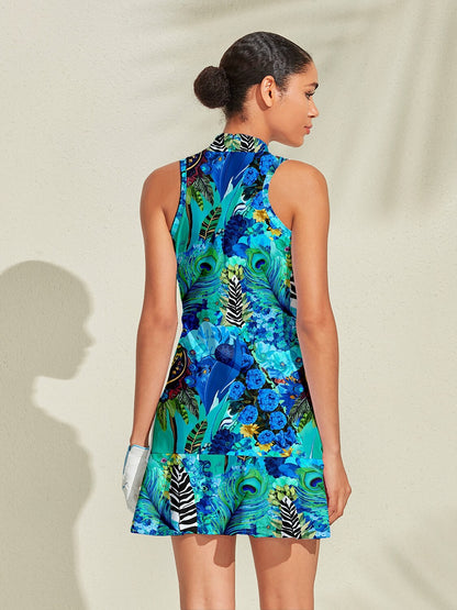 Vibrant Floral 35.5 Inch Golf Tennis Dress