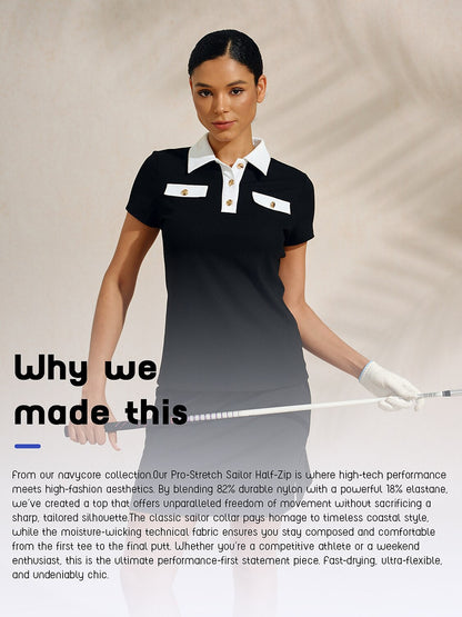 Classic Blue Contrast Golf Polo Shirt