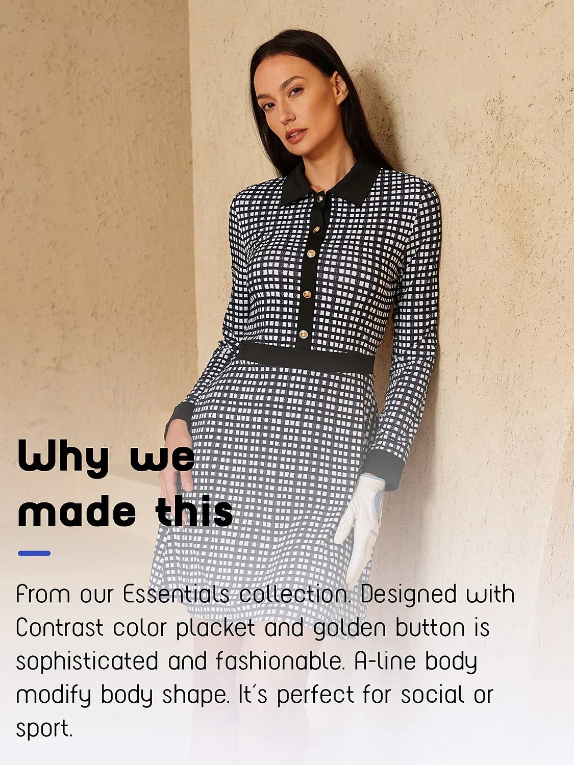 Classic Casual Long Sleeve Sun Dress UPF 50+ Protection