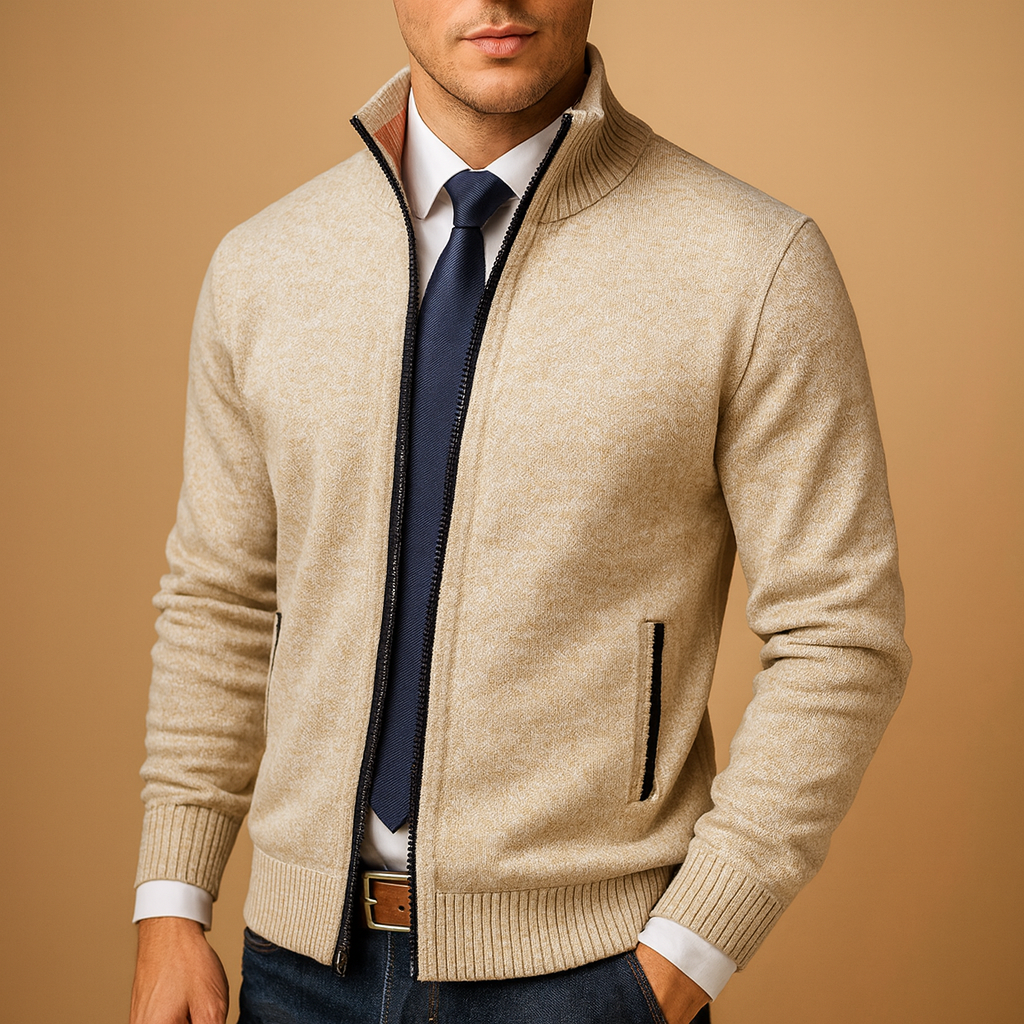 Men's Zip Up Fleece Cardigan - Luxivelle