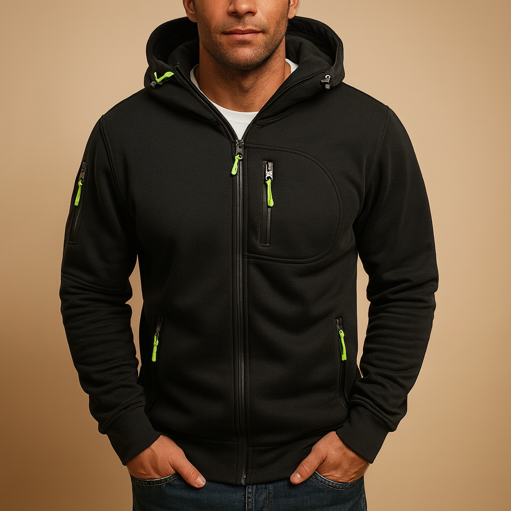 Men's Fleece Hooded Zip Jacket - Luxivelle